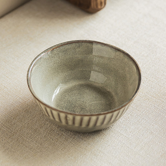 4 - Piece 6 - Inch Ceramic Bowl Set: Artisanal Textured Design for Versatile Dining & Stylish Table Settings