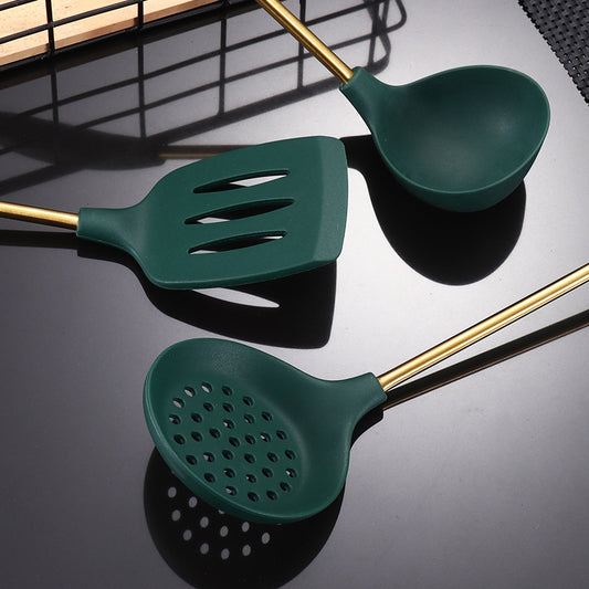 4-Piece Silicone Cooking Utensil Set – Heat Resistant Kitchen Tools (Ladle, Spatula, Slotted Turner, Skimmer)