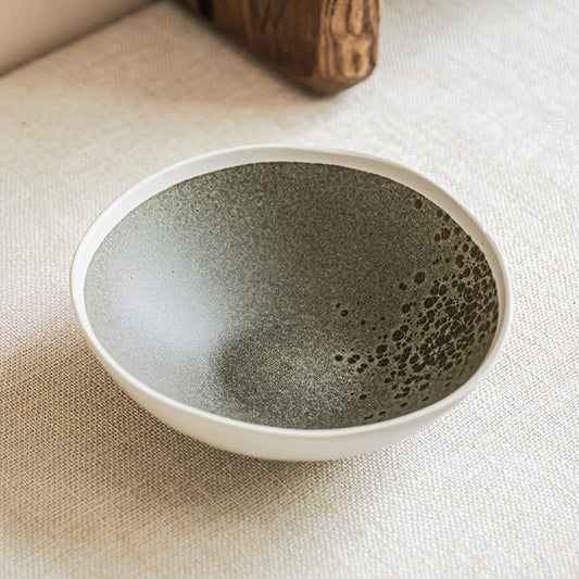 4 - Piece 6.1 - Inch Ceramic Bowl Set: Artistic Textured Design for Distinctive Dining Experiences