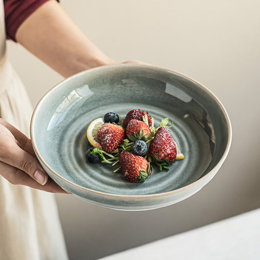 4 - Piece Ceramic Bowl Set with Spiral Textured Design: Elegant Tableware for Diverse Culinary Presentations