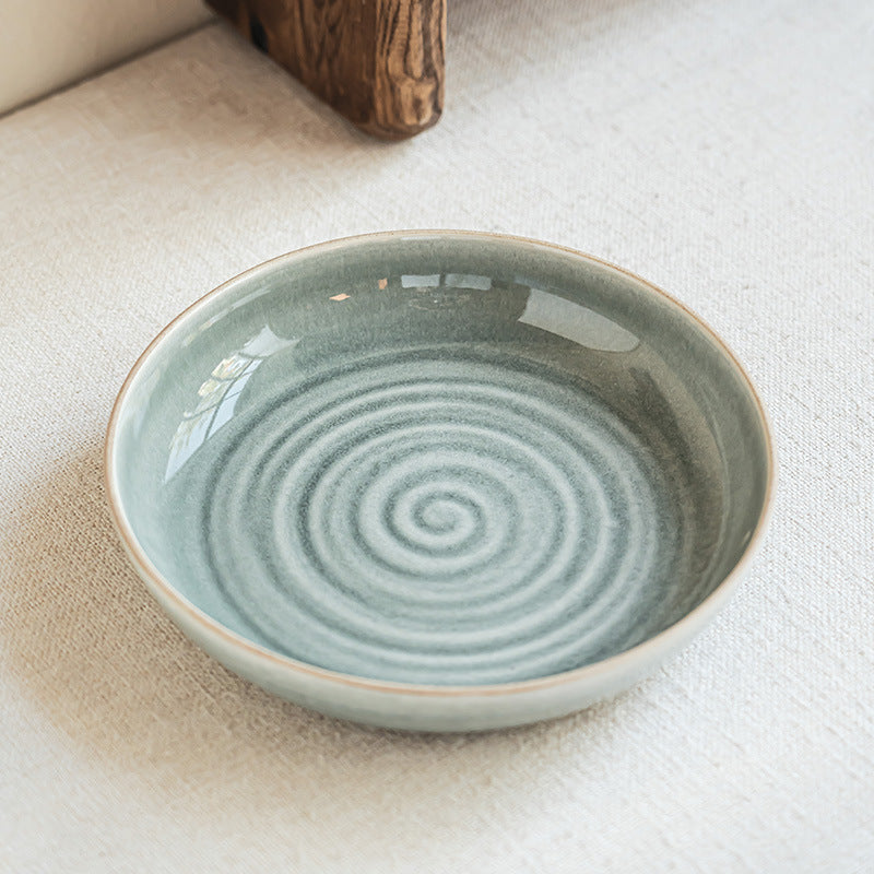 4 - Piece Ceramic Bowl Set with Spiral Textured Design: Elegant Tableware for Diverse Culinary Presentations
