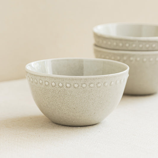 4 - Piece 6 - Inch White Ceramic Salad Bowl Set: Subtle Elegance for Every Meal