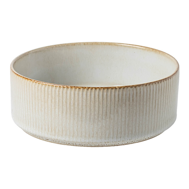 4 - Piece 6.4 - Inch Ceramic Salad Bowl Set in Kiln - Changed Coffee Hue: Elegance for Every Meal