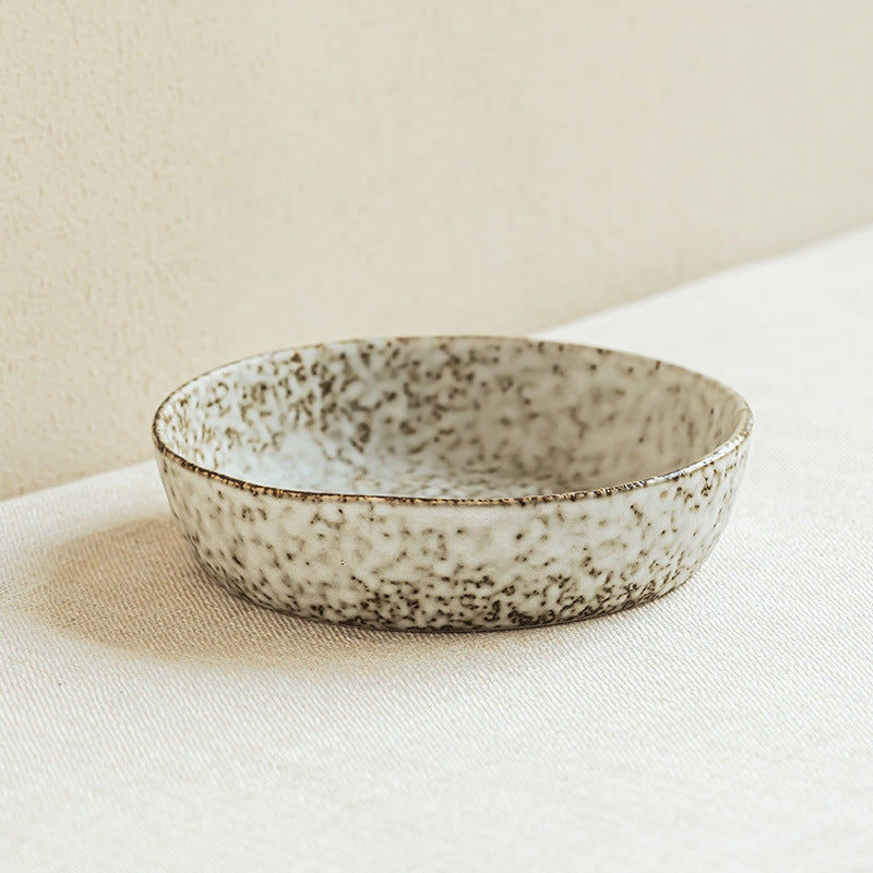 4 - Piece 8 - Inch Ceramic Bowl Set with Stone - Like Texture: Rustic Elegance for Dining and Display