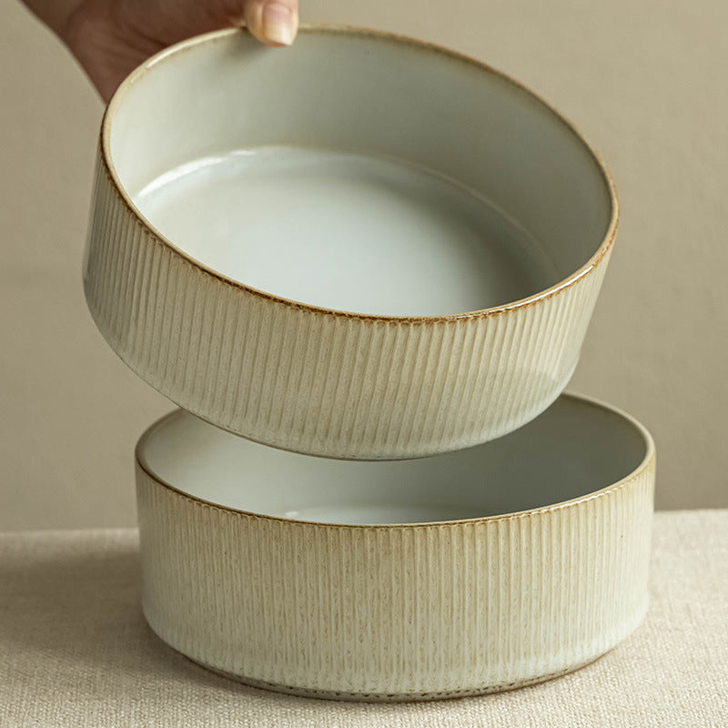 4 - Piece 6.4 - Inch Ceramic Salad Bowl Set in Kiln - Changed Coffee Hue: Elegance for Every Meal
