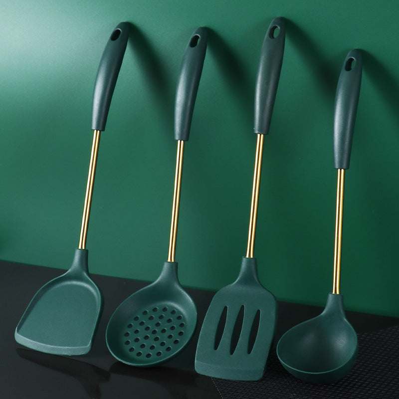 4-Piece Silicone Cooking Utensil Set – Heat Resistant Kitchen Tools (Ladle, Spatula, Slotted Turner, Skimmer)