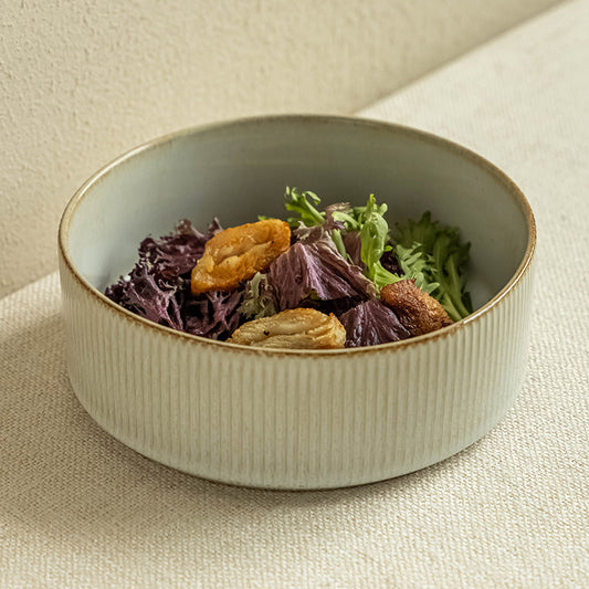 4 - Piece 6.4 - Inch Ceramic Salad Bowl Set in Kiln - Changed Coffee Hue: Elegance for Every Meal