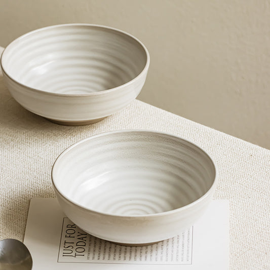 4 - Piece Set of 6.3 - Inch Ceramic Salad Bowls: Simple Elegance for Every Meal