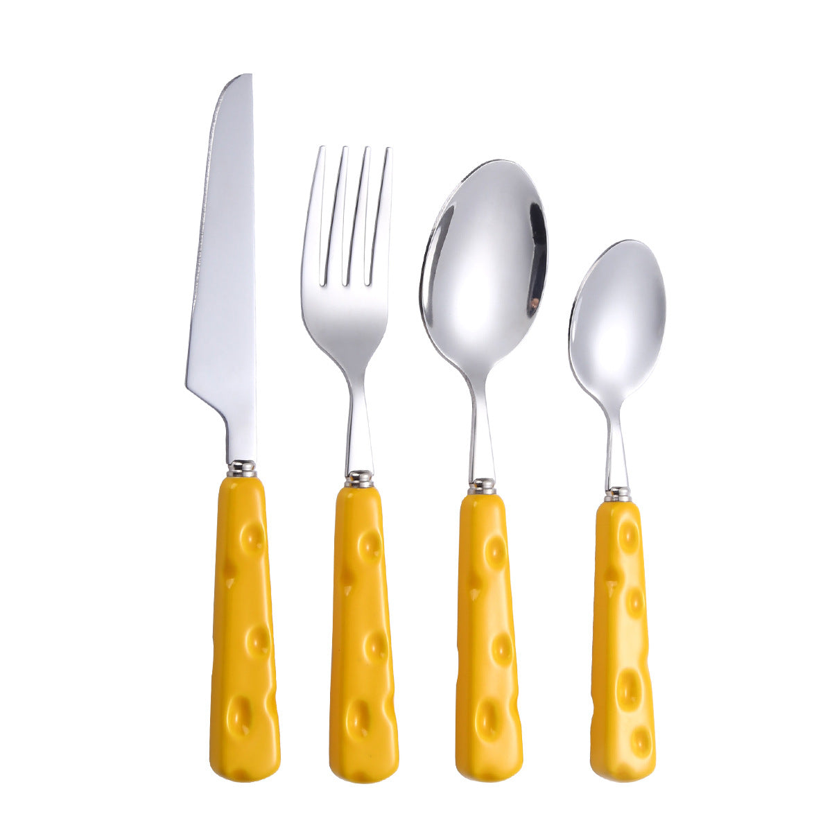8-Piece Stainless Steel Flatware Set with Colorful Handles – Dinner Knife, Fork, Spoon Set