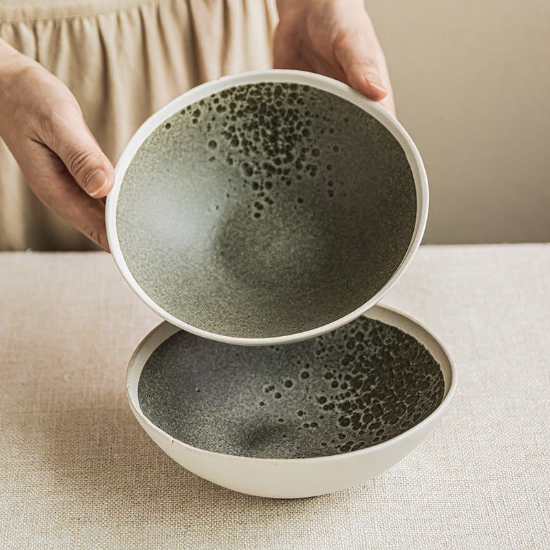 4 - Piece 6.1 - Inch Ceramic Bowl Set: Artistic Textured Design for Distinctive Dining Experiences