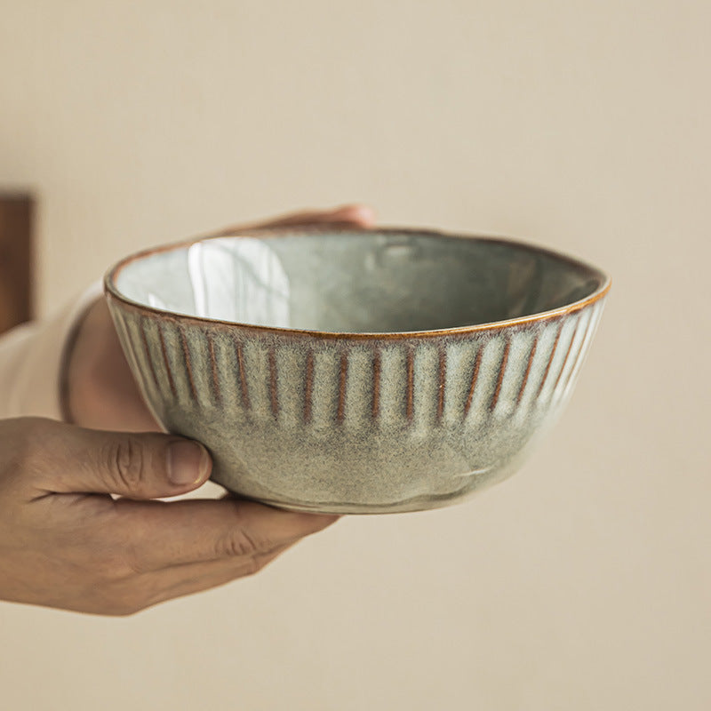 4 - Piece 6 - Inch Ceramic Bowl Set: Artisanal Textured Design for Versatile Dining & Stylish Table Settings
