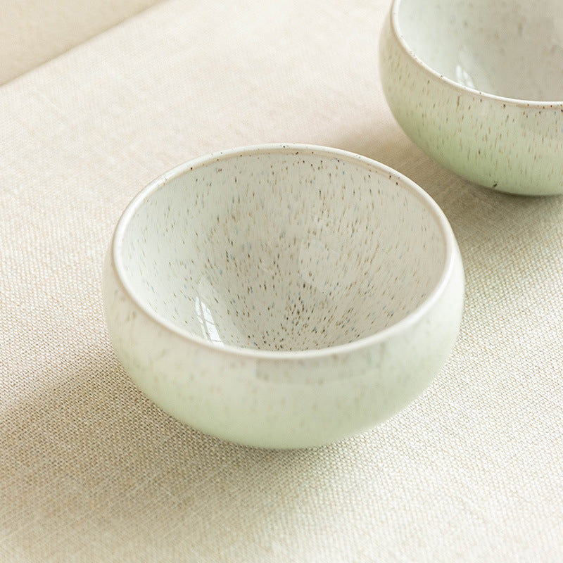 4 - Piece 5.1 - Inch Ceramic Bowl Set: Speckled Glaze Design for Elevated Dining and Home Aesthetics