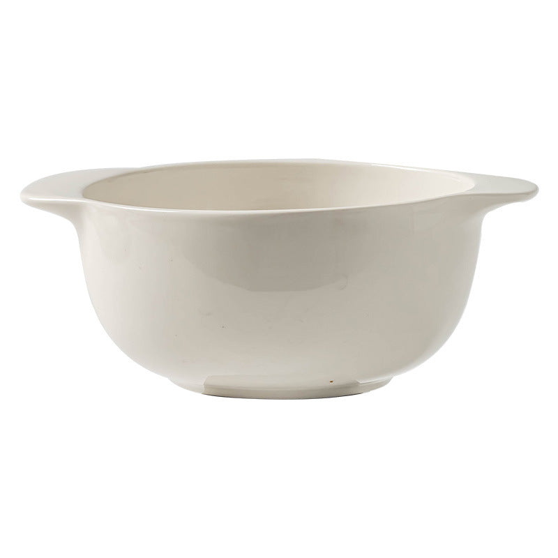4 - Piece 5 - Inch White Double - Ear Ceramic Bowl Set: Practical Elegance for Dining
