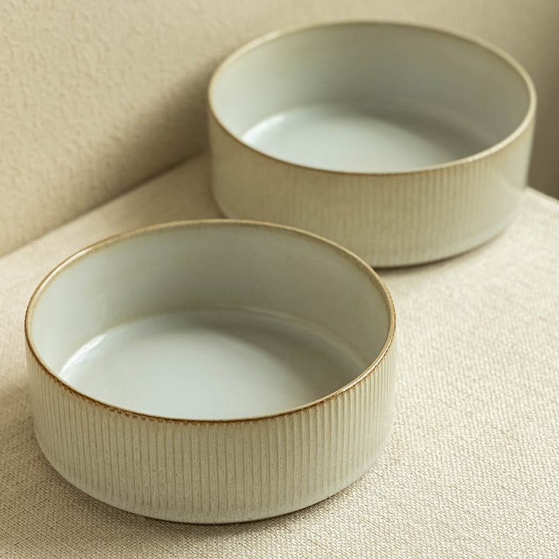 4 - Piece 6.4 - Inch Ceramic Salad Bowl Set in Kiln - Changed Coffee Hue: Elegance for Every Meal