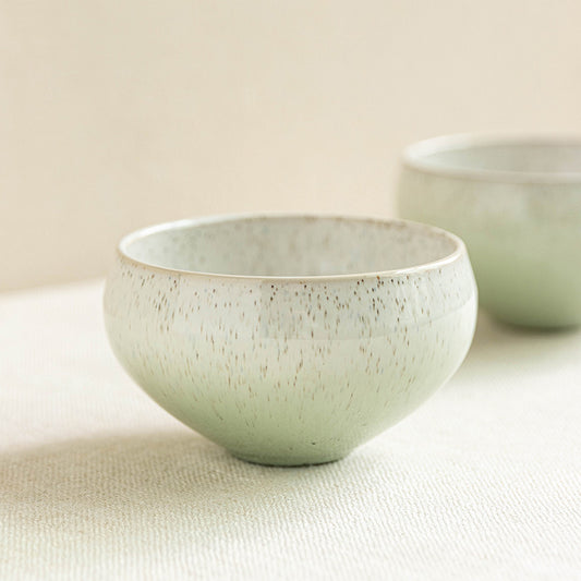 4 - Piece 5.1 - Inch Ceramic Bowl Set: Speckled Glaze Design for Elevated Dining and Home Aesthetics