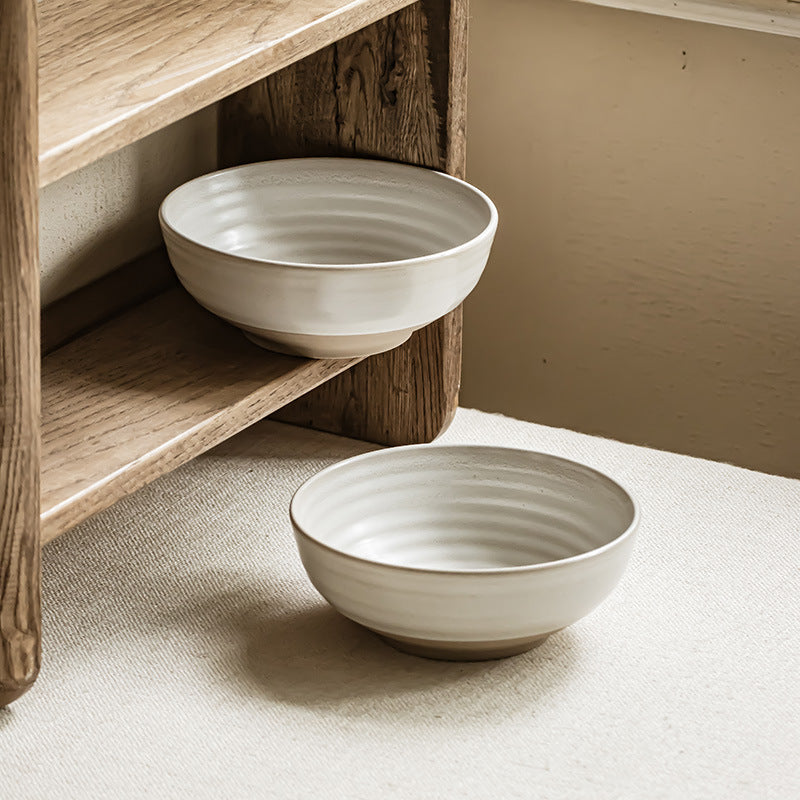 4 - Piece Set of 6.3 - Inch Ceramic Salad Bowls: Simple Elegance for Every Meal
