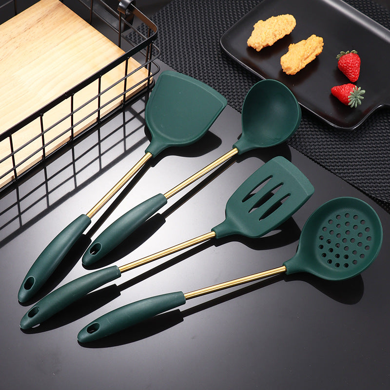 4-Piece Silicone Cooking Utensil Set – Heat Resistant Kitchen Tools (Ladle, Spatula, Slotted Turner, Skimmer)