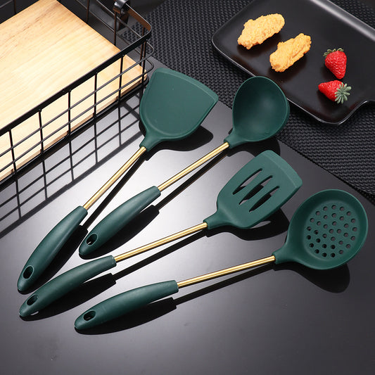 4-Piece Silicone Cooking Utensil Set – Heat Resistant Kitchen Tools (Ladle, Spatula, Slotted Turner, Skimmer)