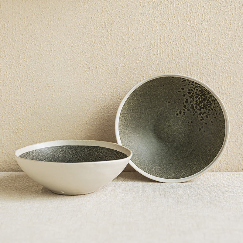 4 - Piece 6.1 - Inch Ceramic Bowl Set: Artistic Textured Design for Distinctive Dining Experiences